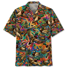 Psychedelic Duck Hunting Hawaiian Shirt