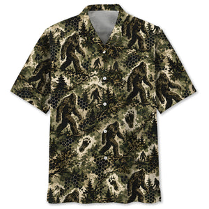 Tactical Hexagonal Bigfoot Camo Hawaiian Shirt