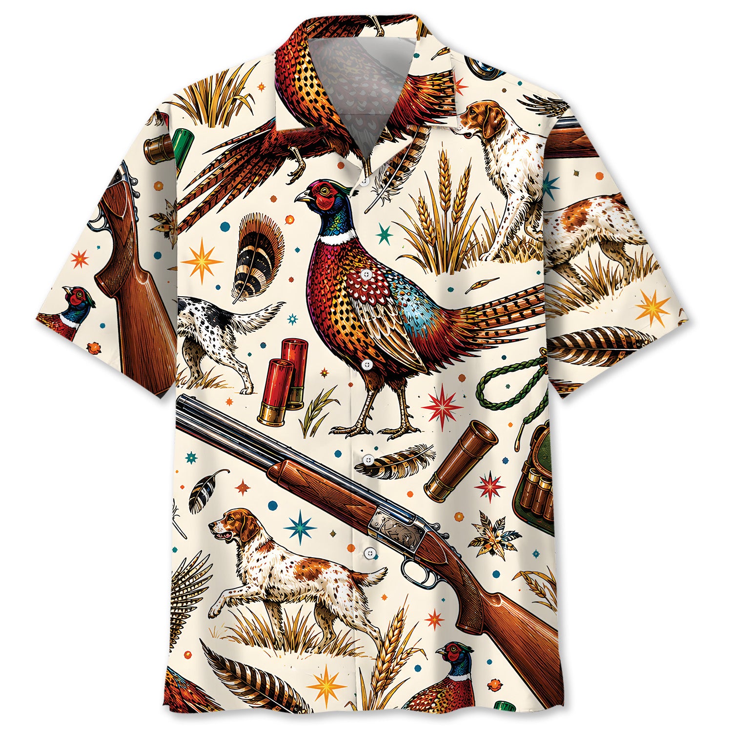 Pheasant Vintage Art Colorful Hawaiian Shirt