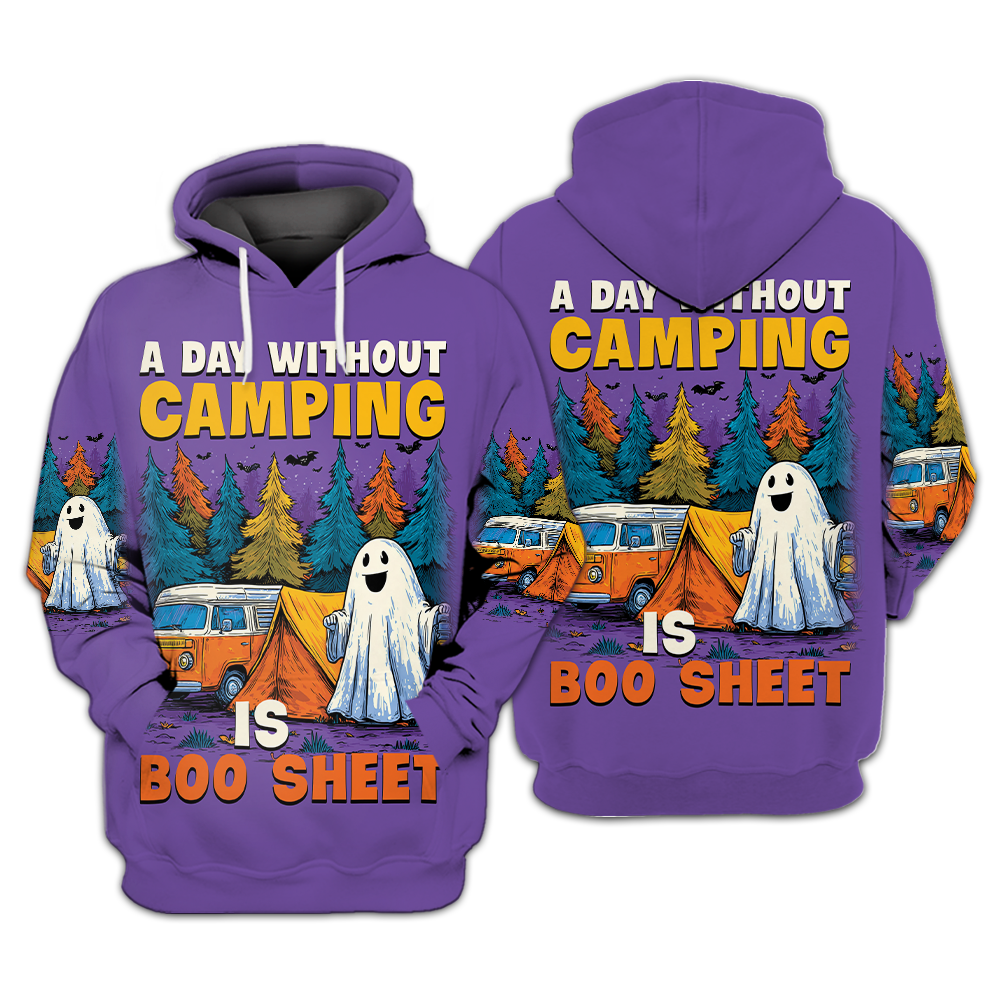 Halloween Camping Ghost – A Day Without Camping Is Boo Sheet All Over Print Shirt