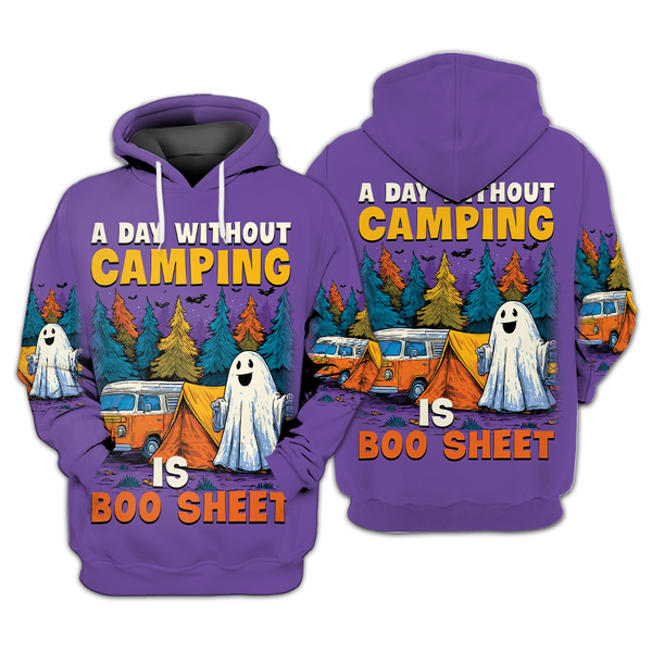 Halloween Camping Ghost – A Day Without Camping Is Boo Sheet All Over Print Shirt