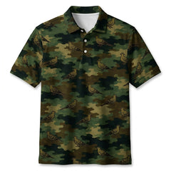 Mourning Dove Camouflage Millitary Men Polo Shirt