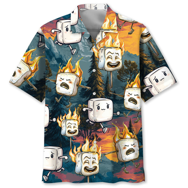 Funny Marshmallow Emotions Hawaiian Shirt