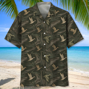 Vintage Camo Duck Hunting Hawaiian Shirt