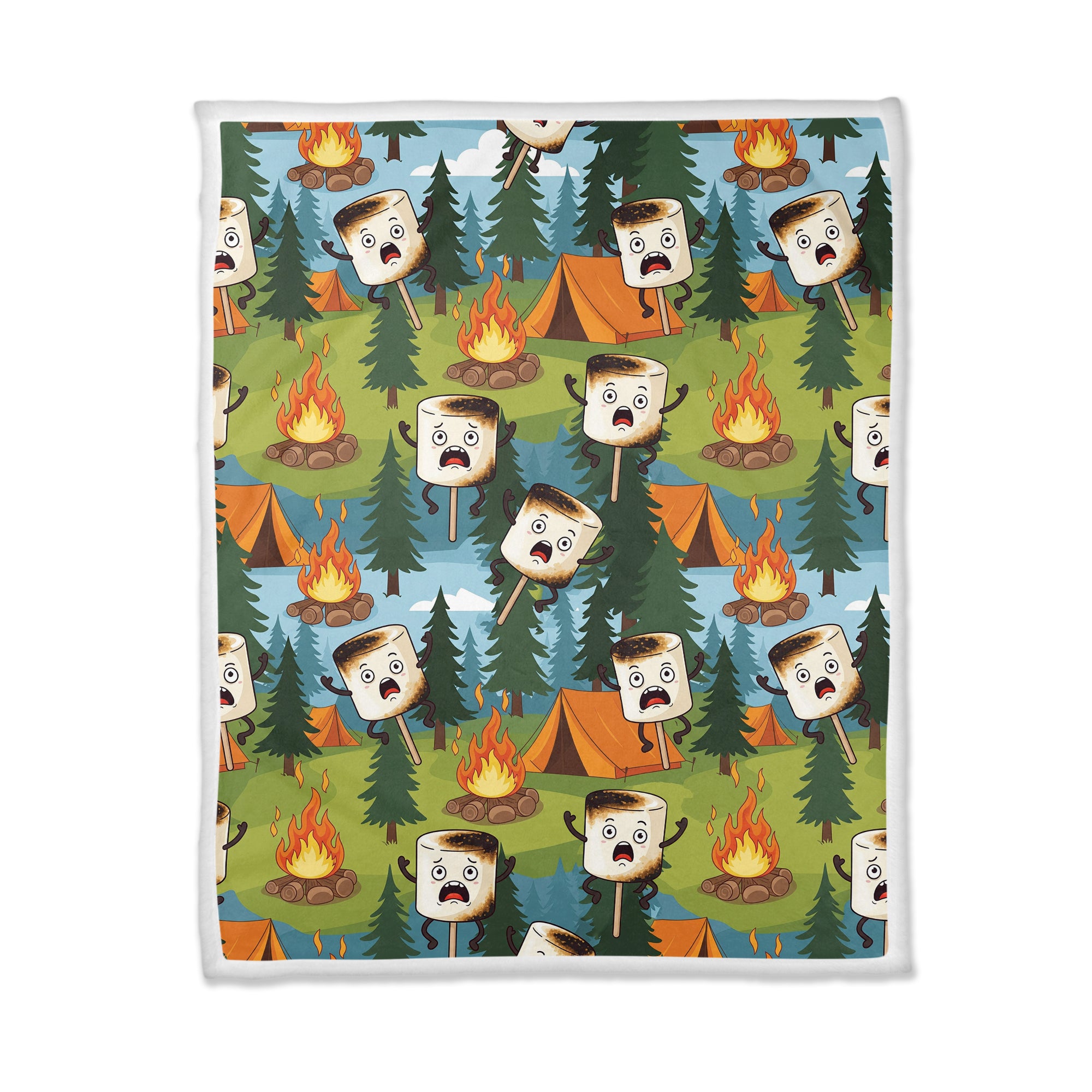 Burnt Marshmallow Camping Fleece Blanket Collection