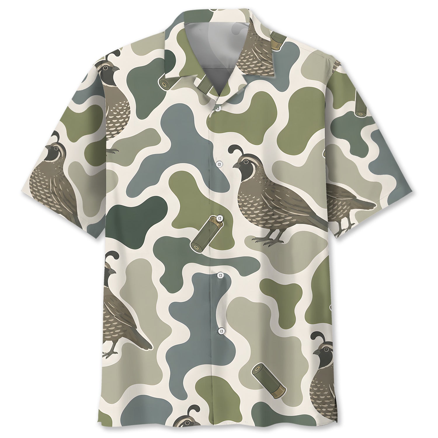 Quail Camouflage Hunting Funny Pattern Hawaiian Shirt