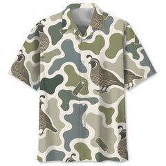 Quail Camouflage Hunting Funny Pattern Hawaiian Shirt