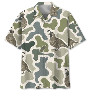 Quail Camouflage Hunting Funny Pattern Hawaiian Shirt