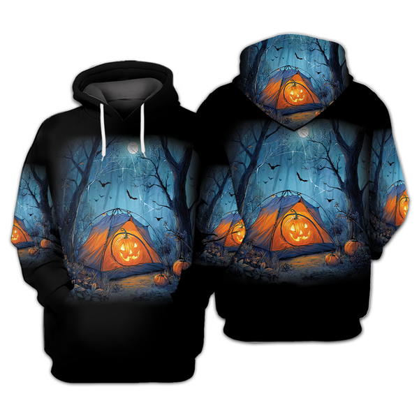 Halloween Pumpkin Camping All Over Print Shirt