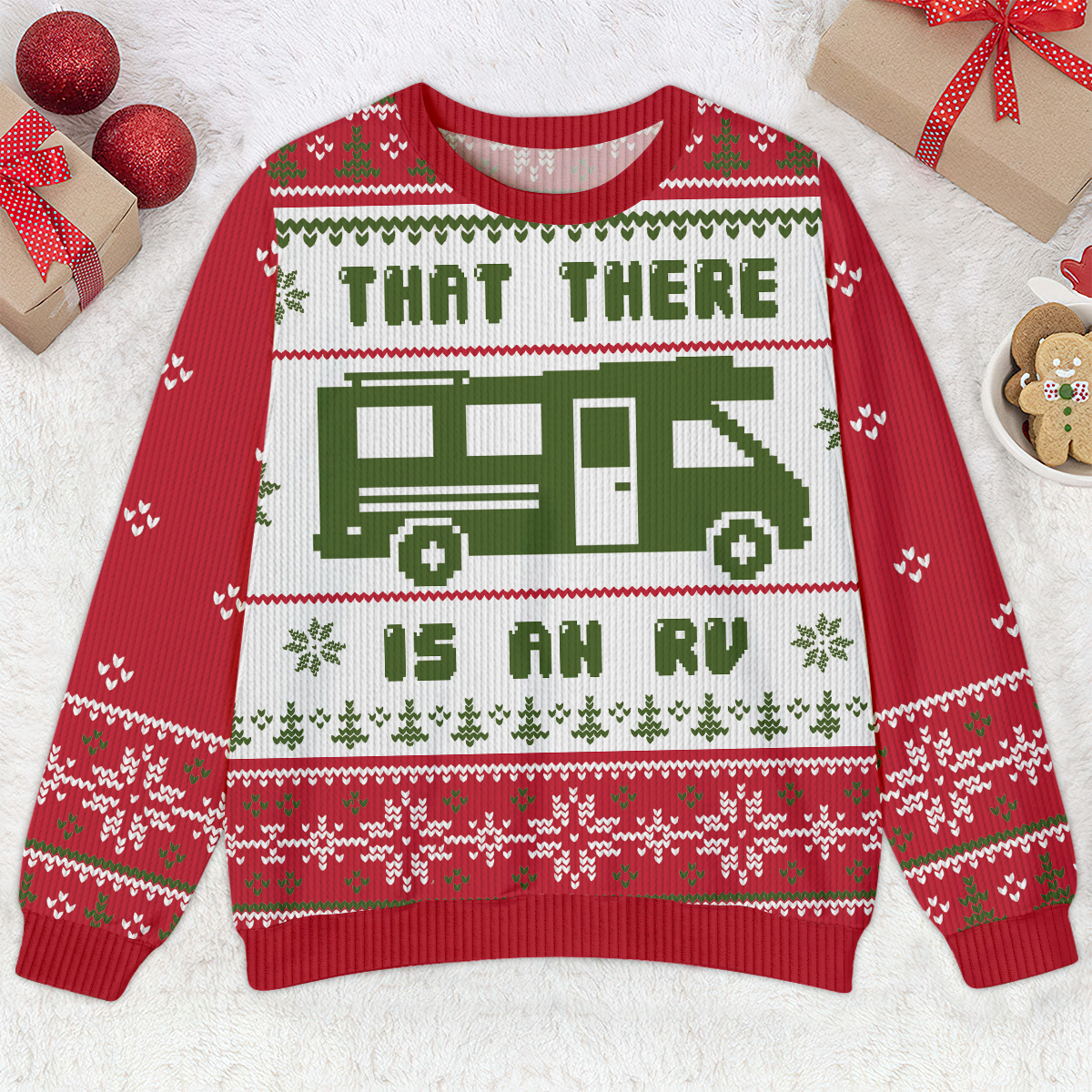 Red That There Is An RV Christmas Ugly Sweater
