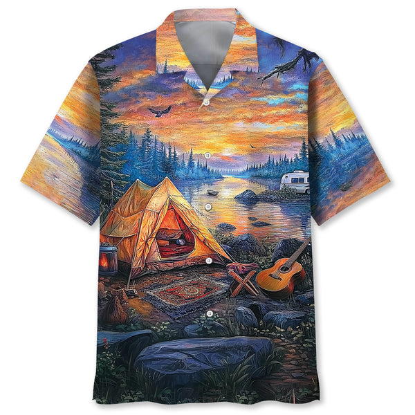 Vintage Camper Art Hawaiian Shirt
