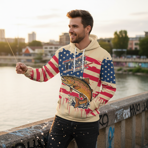 Vintage America Custom Name Trout Fishing All Over Print Shirt