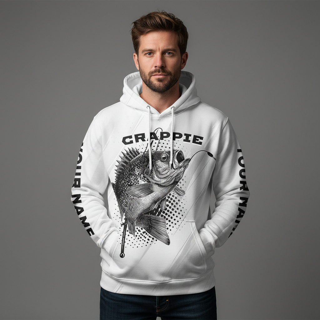 Custom Name Crappie Fish Gray All Over Print Shirt
