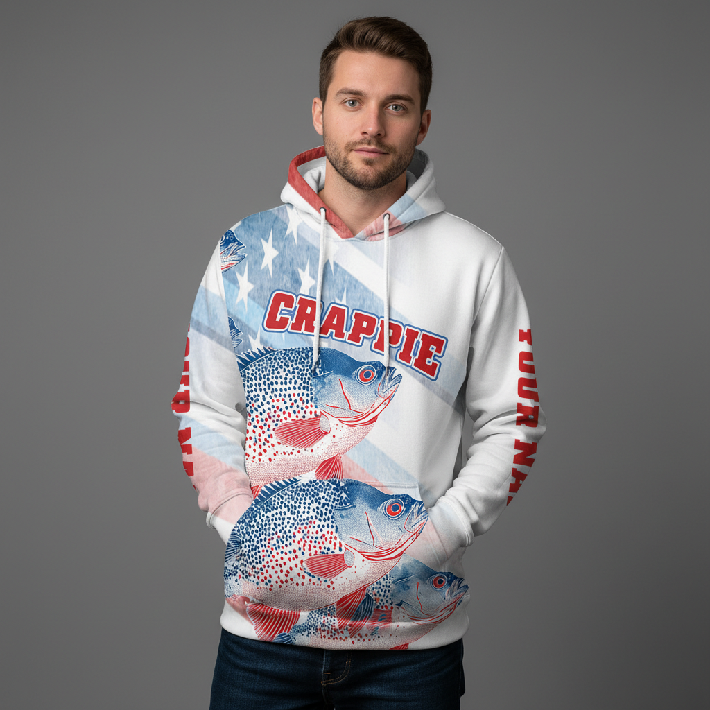 Custom Name Crappie Fish America All Over Print Shirt