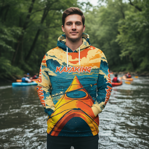 Custom Name Sunset Kayaking Scene All Over Print Shirt