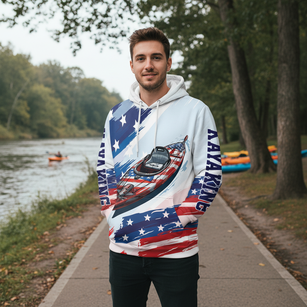 Custom Name Kayaking America All Over Print Shirt