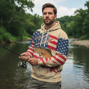 Vintage America Custom Name Trout Fishing All Over Print Shirt