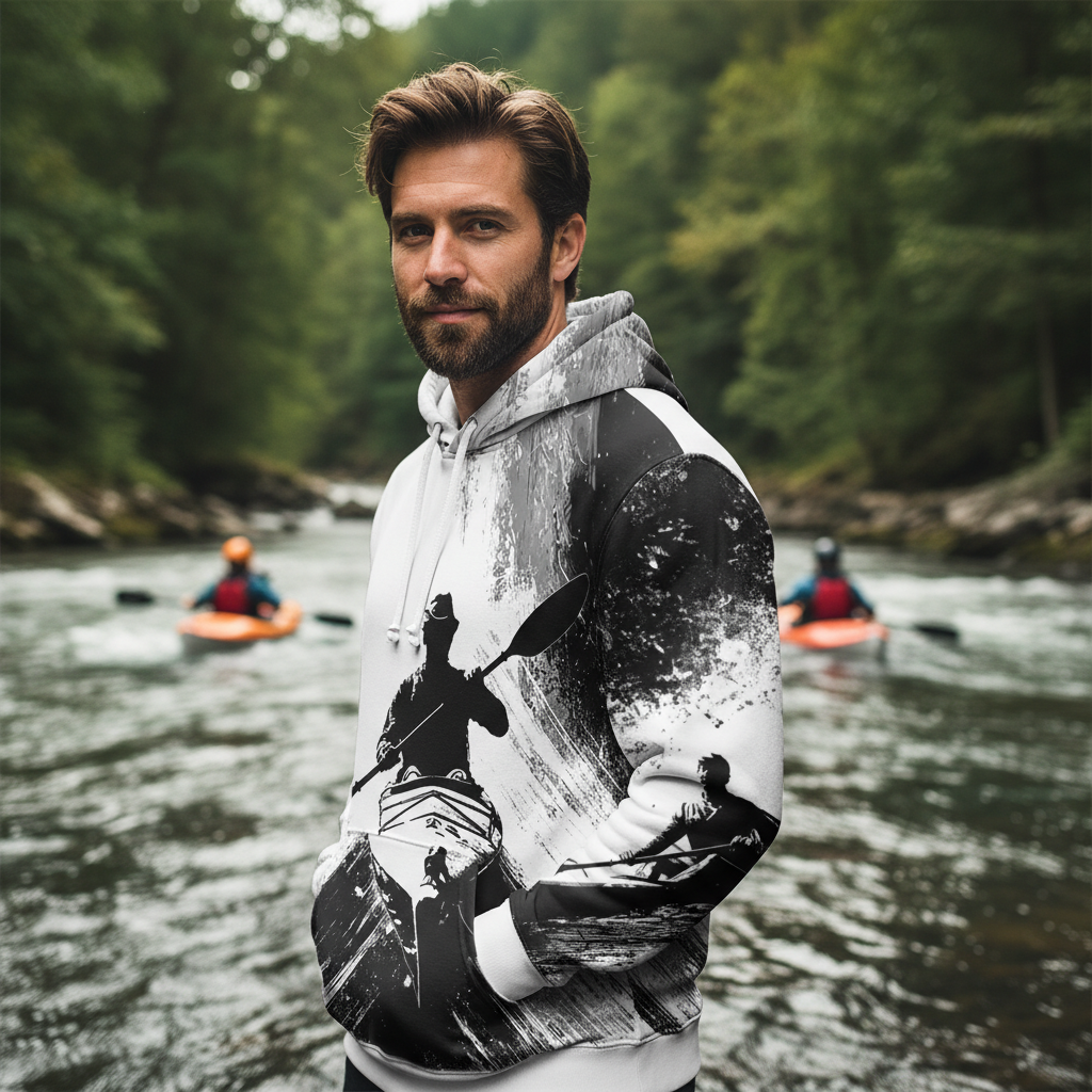Black And White Kayaking Lover All Over Print Shirt
