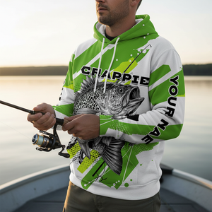 Custom Name Crappie Fish Green All Over Print Shirt