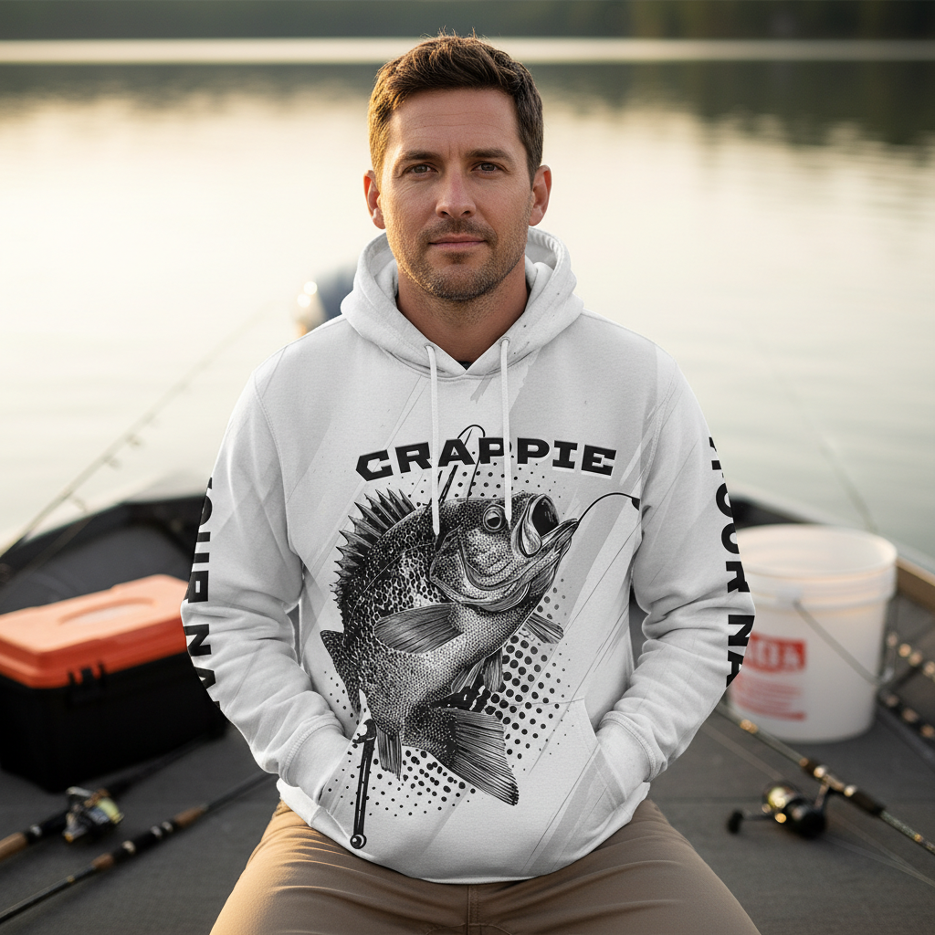 Custom Name Crappie Fish Gray All Over Print Shirt