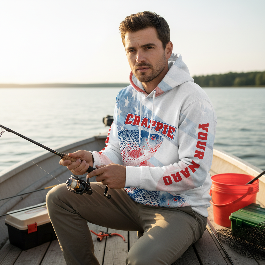 Custom Name Crappie Fish America All Over Print Shirt