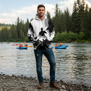 Black And White Kayaking Lover All Over Print Shirt