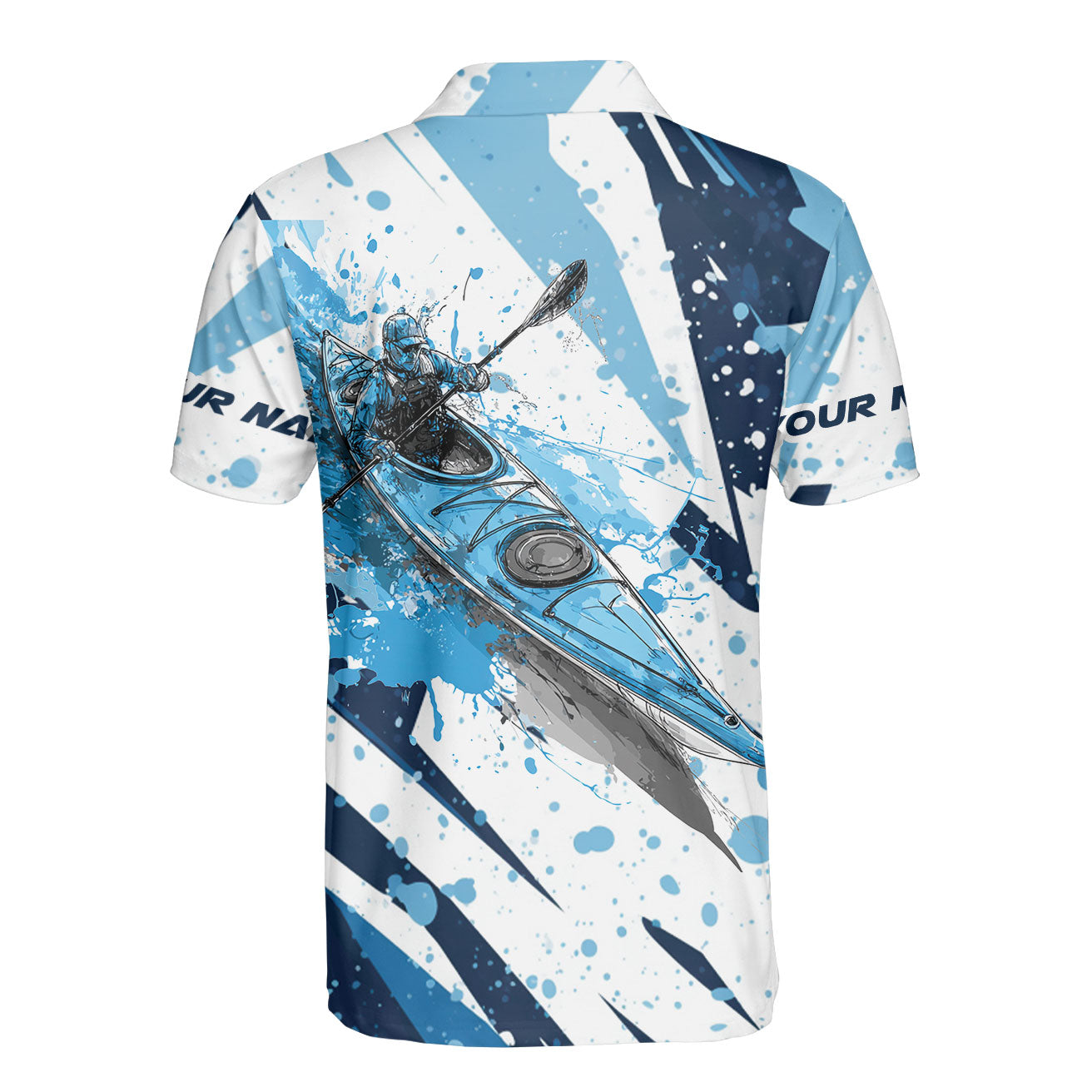 Custom Name Kayaking Blue All Over Print Shirt