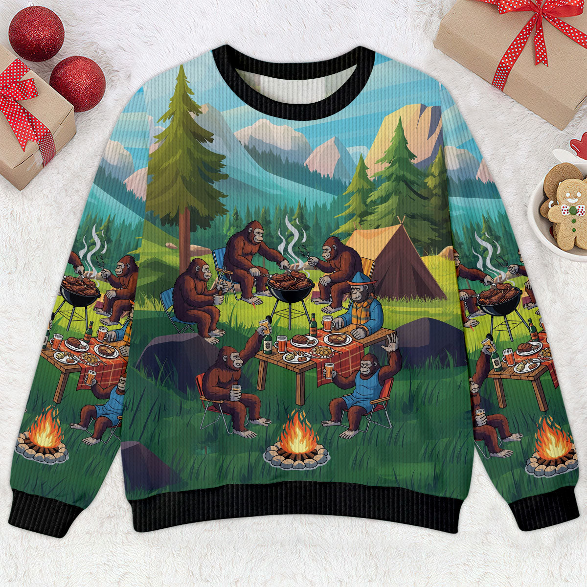 Sasquatch Family BBQs Ugly Sweater