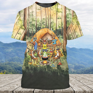 Friends, Fires, Fun Camping Crew Deer All Over Print Shirt