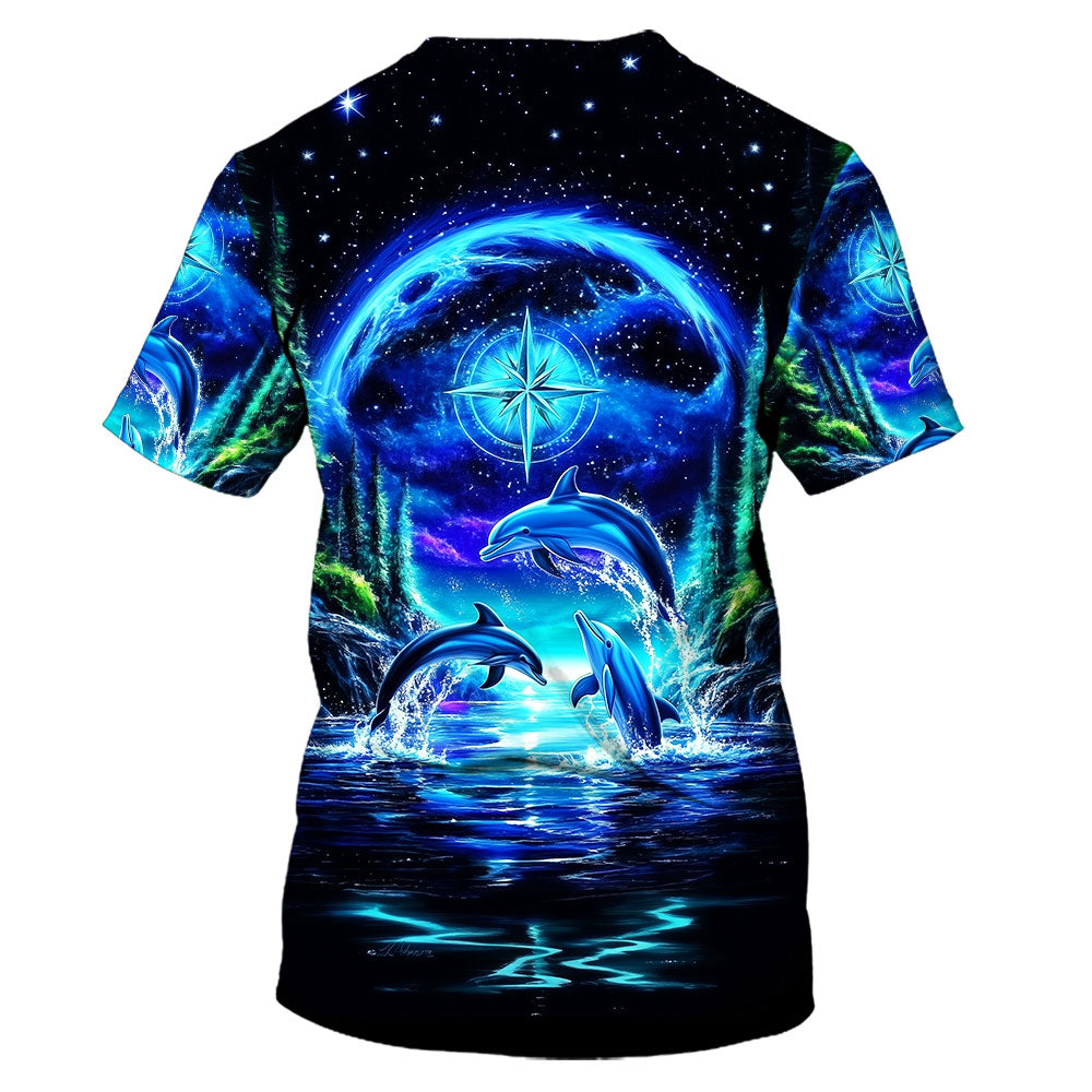 Peace Sea Happy Dolphins All Over Print Shirt
