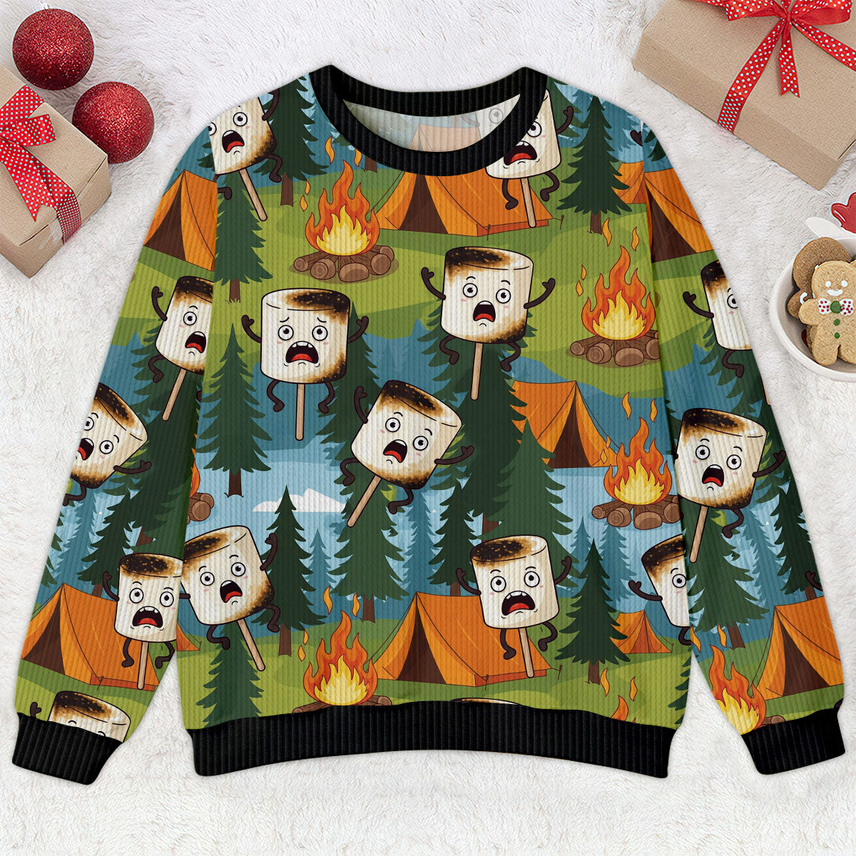 Funny Burnt Mashmallow Ugly Sweater