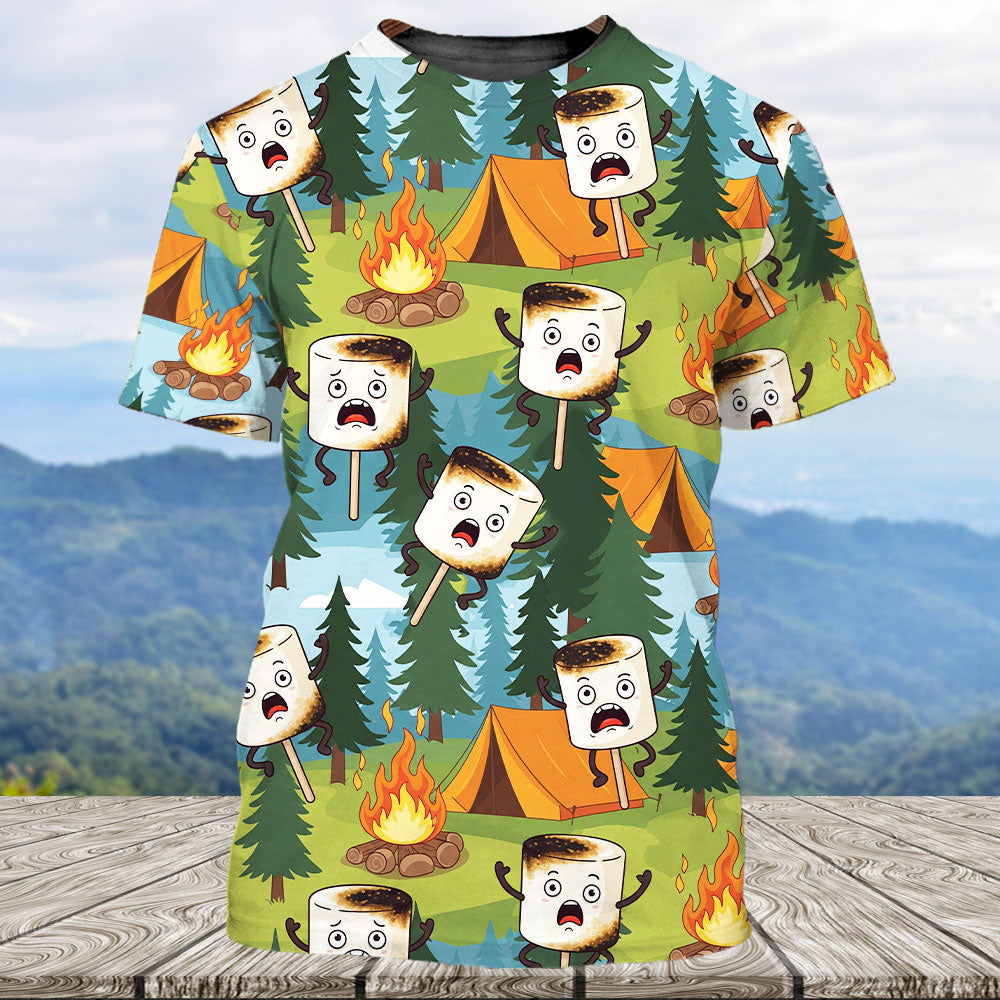 Funny Burnt Marshmallow All Over Print Shirt
