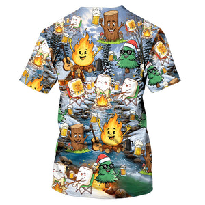 Camping Drinking Beer Party All Over Print Shirt