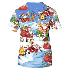 Santa Camping Funny All Over Print Shirt