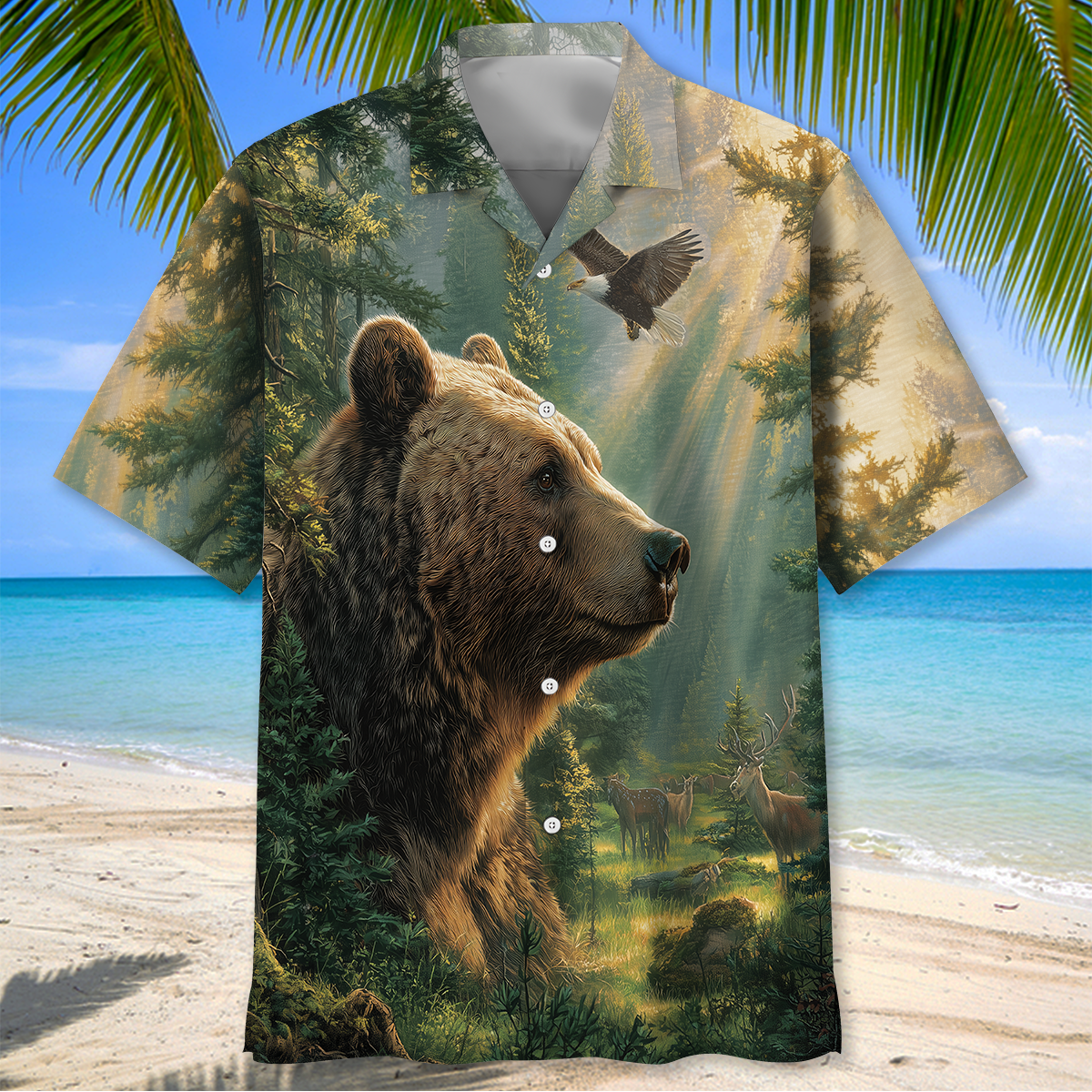 Grizzly Bear Wilderness Hawaiian Shirt