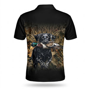 Duck Hunting Setter Dog Polo Men Shirt