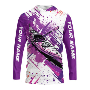 Custom Name Kayaking Purple All Over Print Shirt