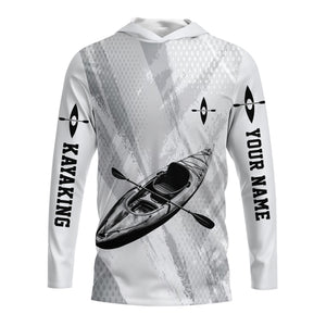 Custom Name Kayaking Black And White All Over Print Shirt