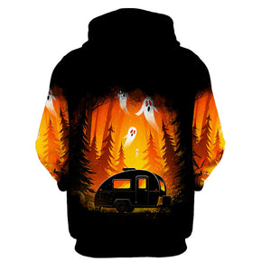 Horror Campfire In The Wild All Over Print Shirt