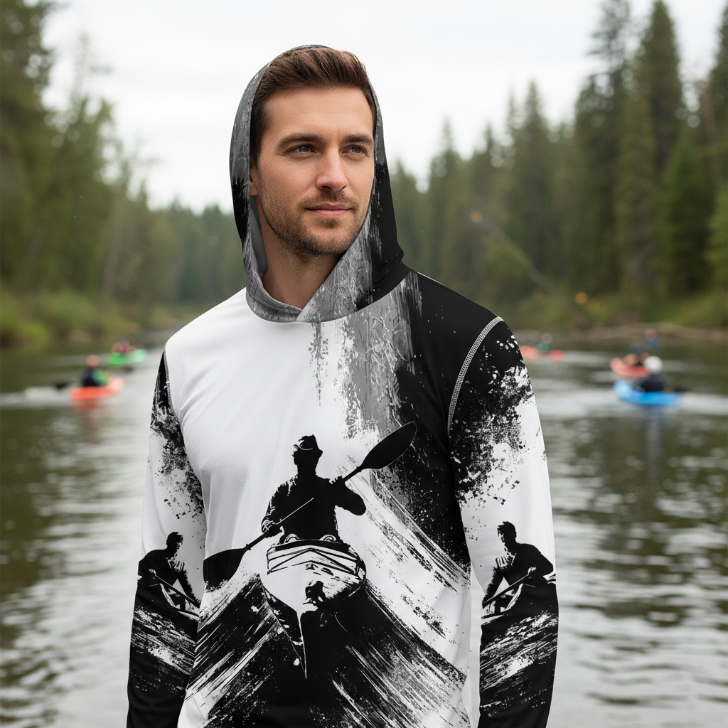 Black And White Kayaking Lover All Over Print Shirt