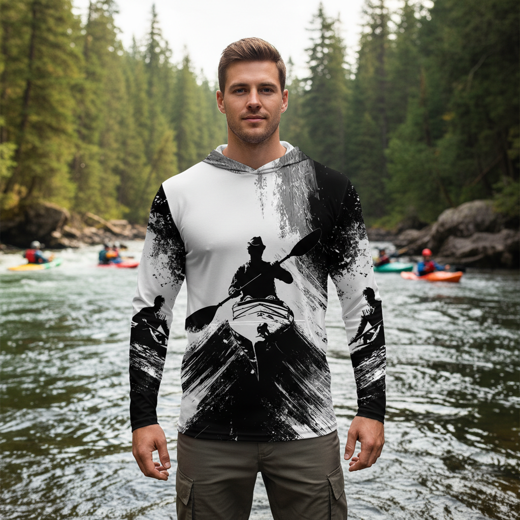 Black And White Kayaking Lover All Over Print Shirt
