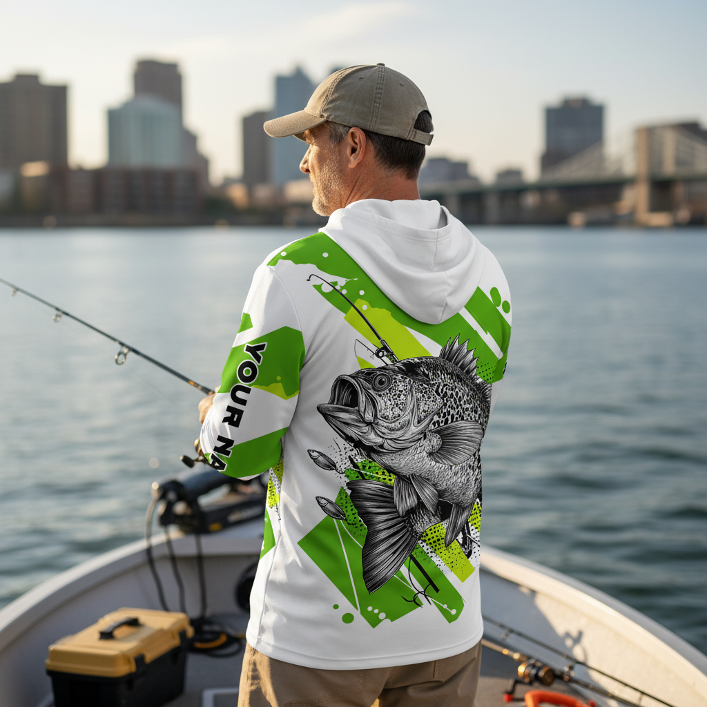 Custom Name Crappie Fish Green All Over Print Shirt