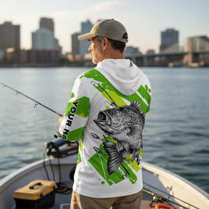 Custom Name Crappie Fish Green All Over Print Shirt