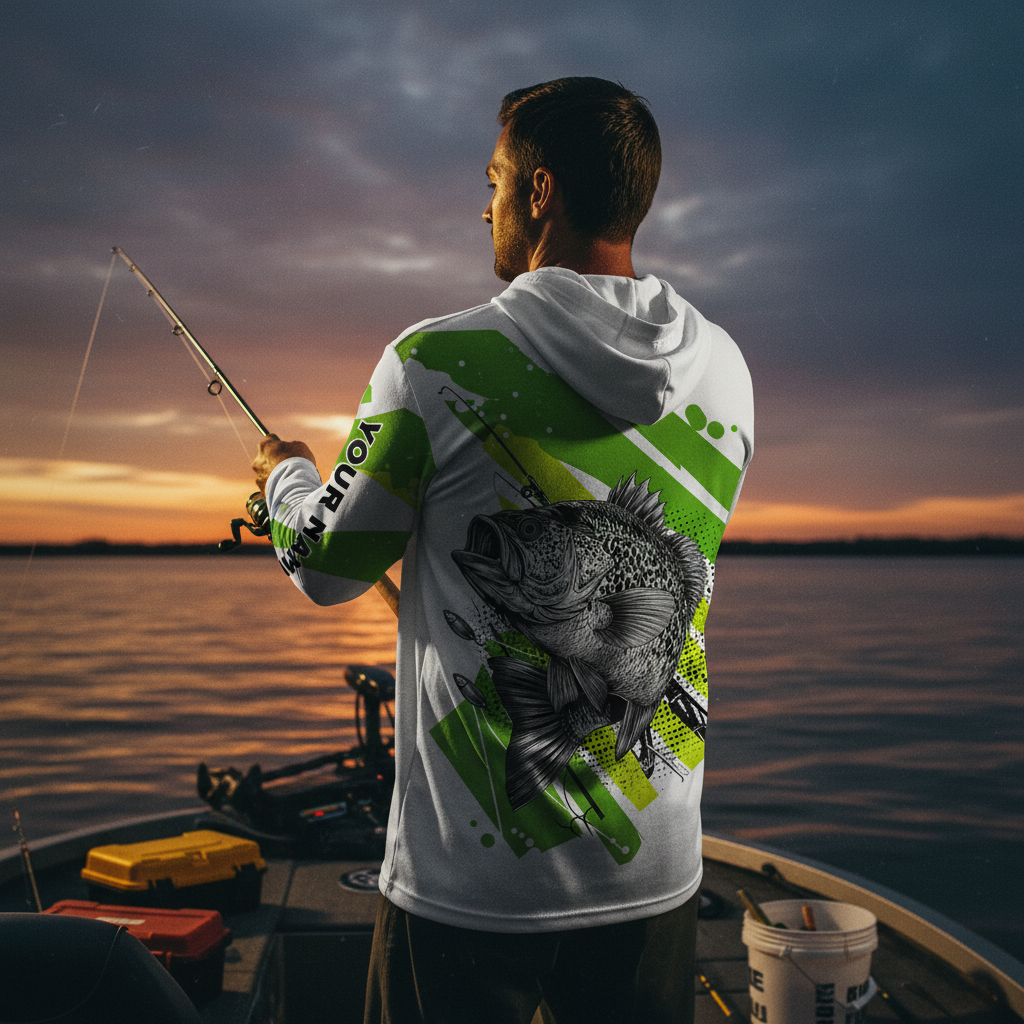 Custom Name Crappie Fish Green All Over Print Shirt