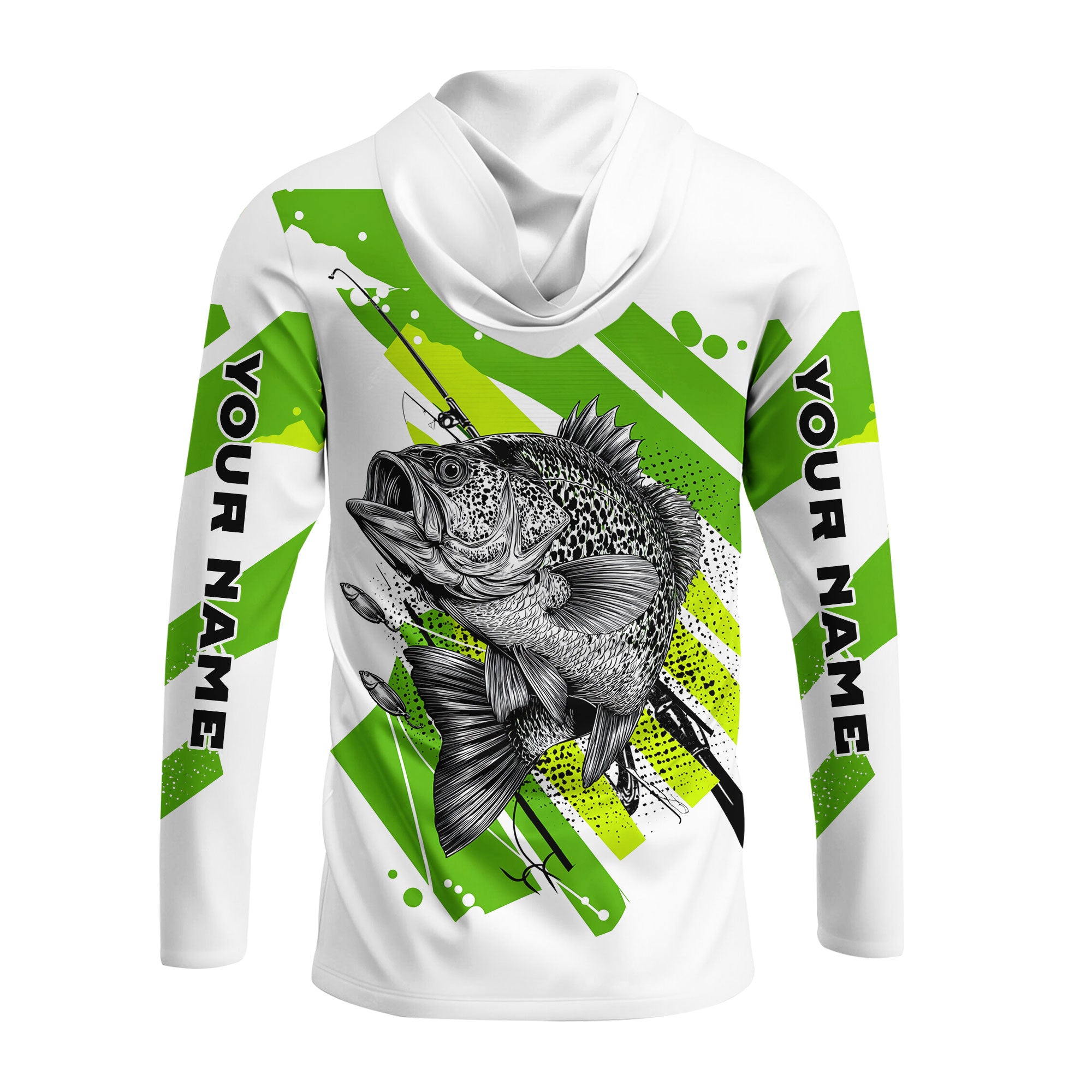 Custom Name Crappie Fish Green All Over Print Shirt