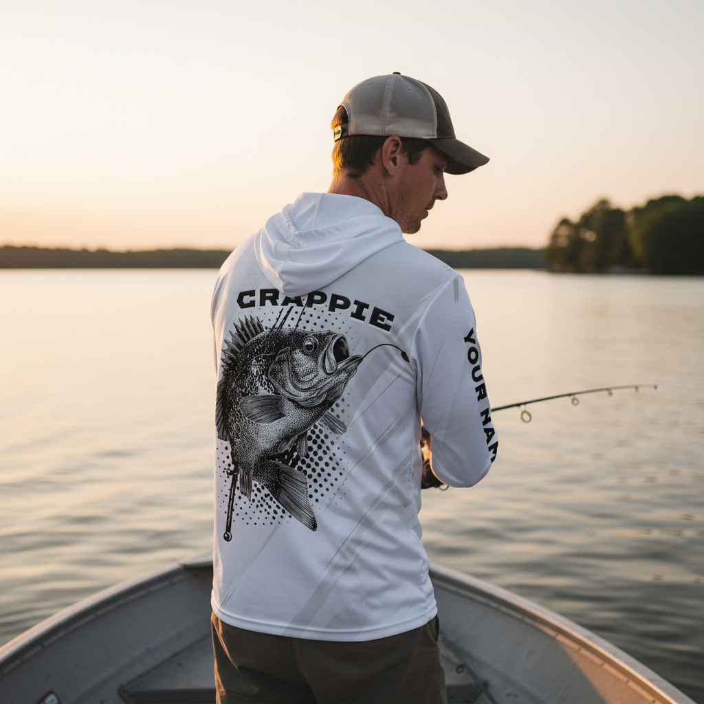 Custom Name Crappie Fish Gray All Over Print Shirt