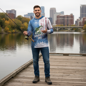 Largemouth Bass American Flag All Over Print Shirt