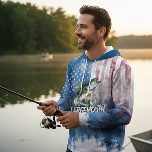 Largemouth Bass American Flag All Over Print Shirt