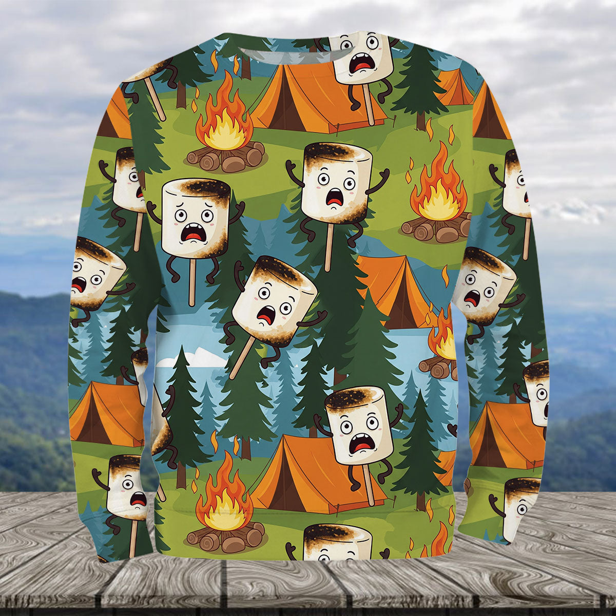 Funny Burnt Marshmallow All Over Print Shirt