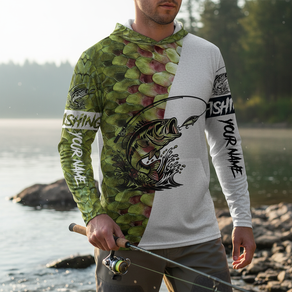Bass Fishing Team Jerseys Green All Over Print Shirt